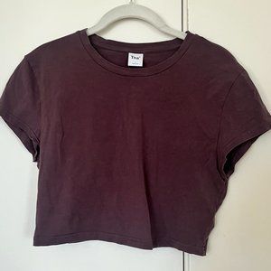 TNA Chill Ortiz Cropped T-Shirt in Dark Cocoa